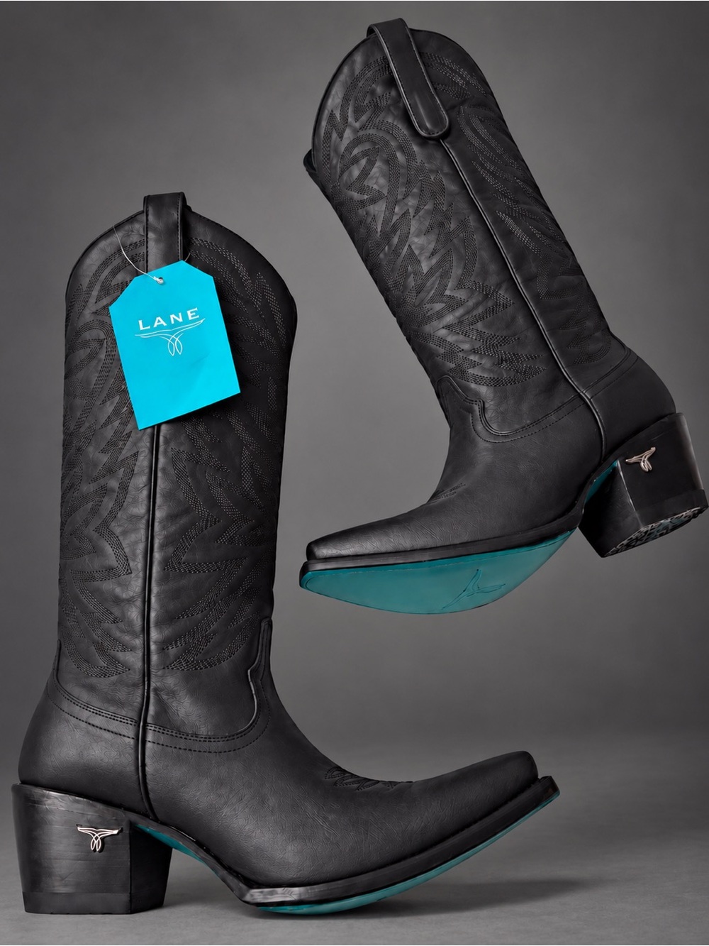 Lane Smokeshow Jet Black Western Boots Size 8 BNWT & Box